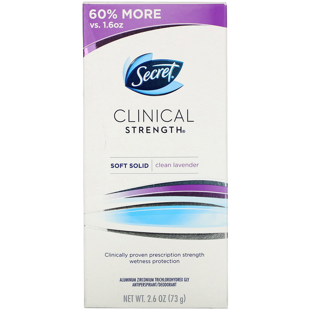 Hemmelig, klinisk styrke antiperspirant/deodorant, blødt fast stof, ren lavendel, 2,6 oz (73 g)