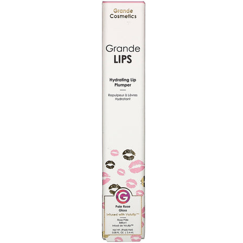 Grande Cosmetics, GrandeLips, Hydrating Lip Plumper, Pale Rose Gloss, 0.08 fl oz (2.4 ml)