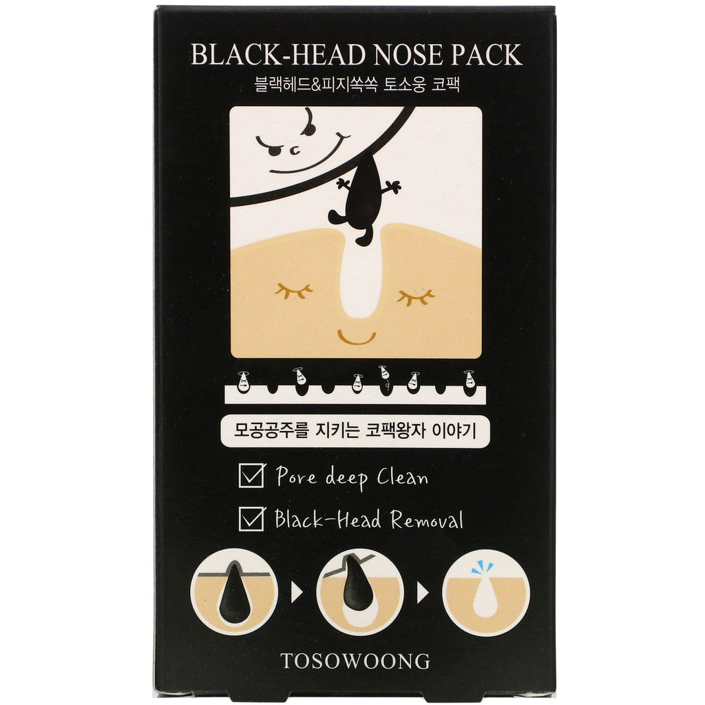 Tosowoong, Black-Head Nose Pack,  8 Sheets