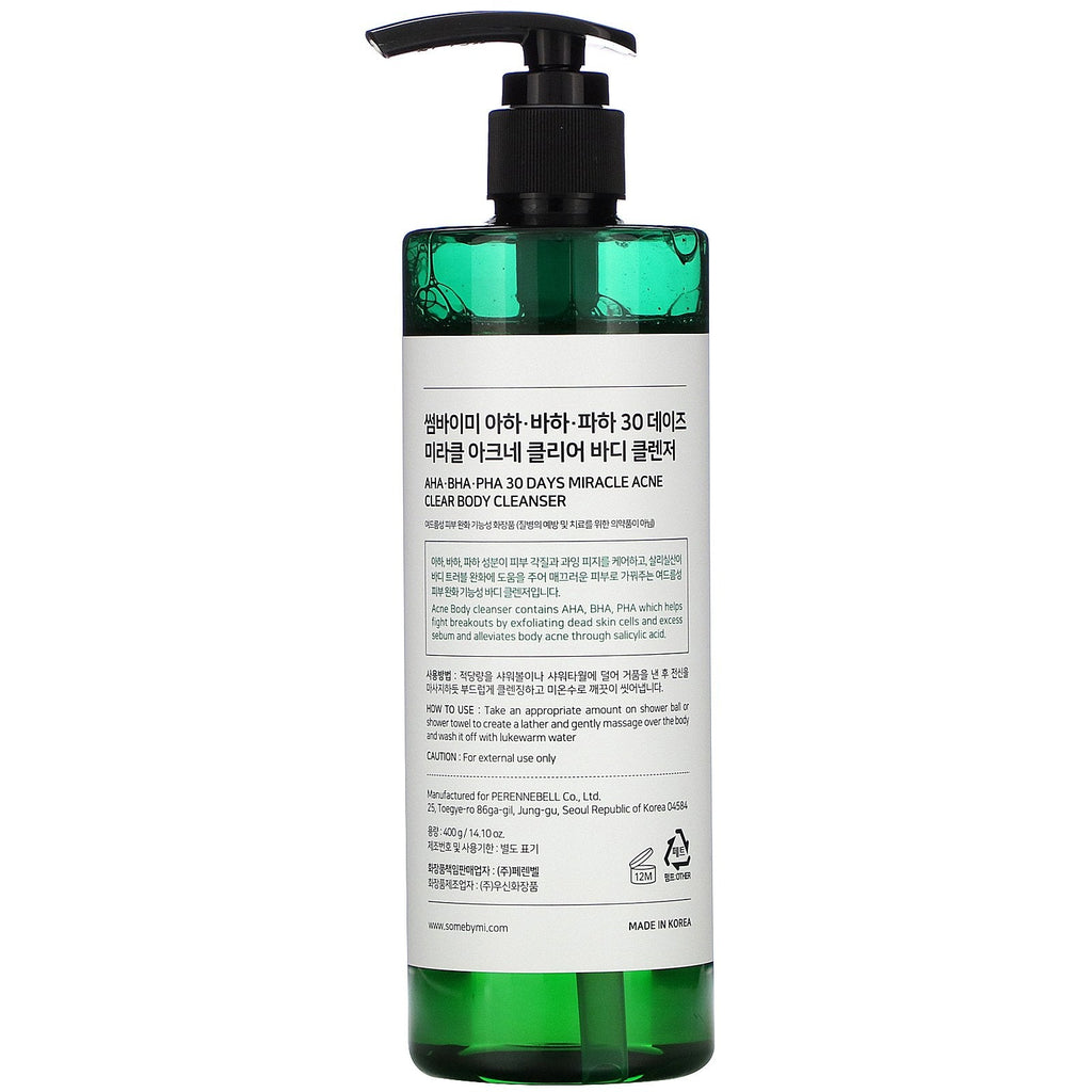 Some By Mi, Miracle Acne Clear, Limpiador corporal, 14,10 oz (400 g)