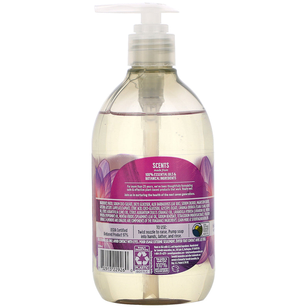 Seventh Generation, Hand Wash, Lavender Flower & Mint, 12 fl oz (354 ml)