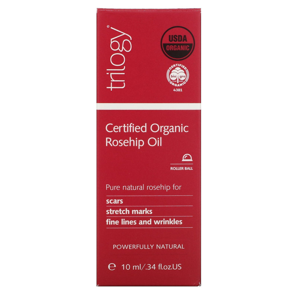 Trilogy, Certified  Rosehip Oil, Roller Ball, 0.34 fl oz (10 ml)