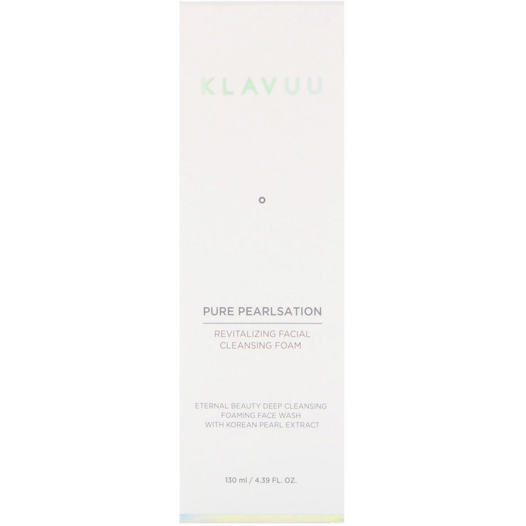 KLAVUU, Pure Pearlsation, Revitalizing Facial Cleansing Foam, 4.39 fl oz (130 ml)