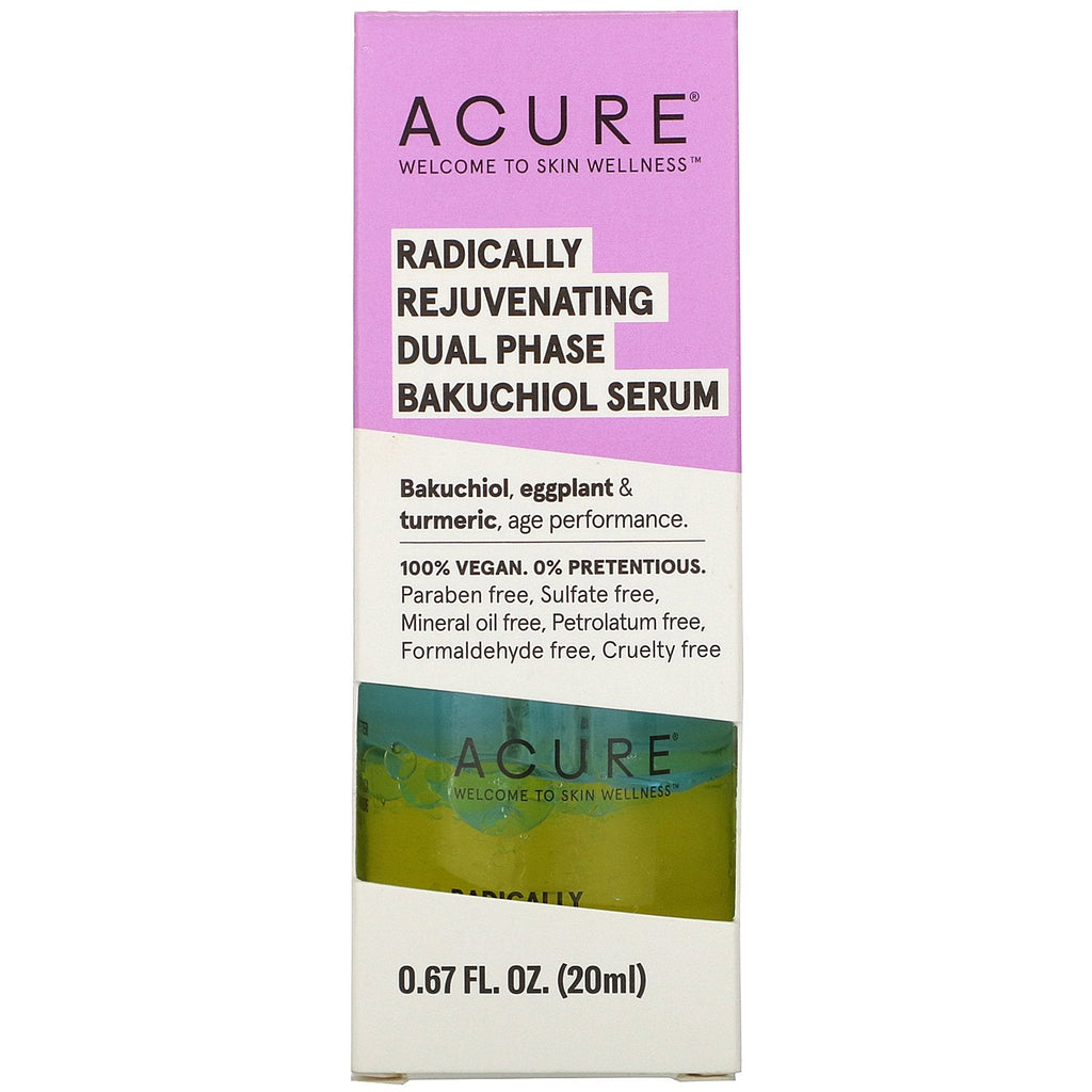 Acure, Radically Rejuvenating Dual Phase Bakuchiol Serum, 0.67 fl oz (20 ml)