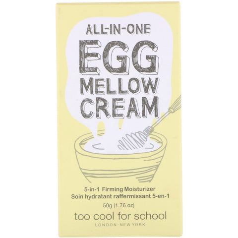 Too Cool for School, All-in-One Egg Mellow Cream, 5-in-1 Firming Moisturizer, 1.76 oz (50 g)