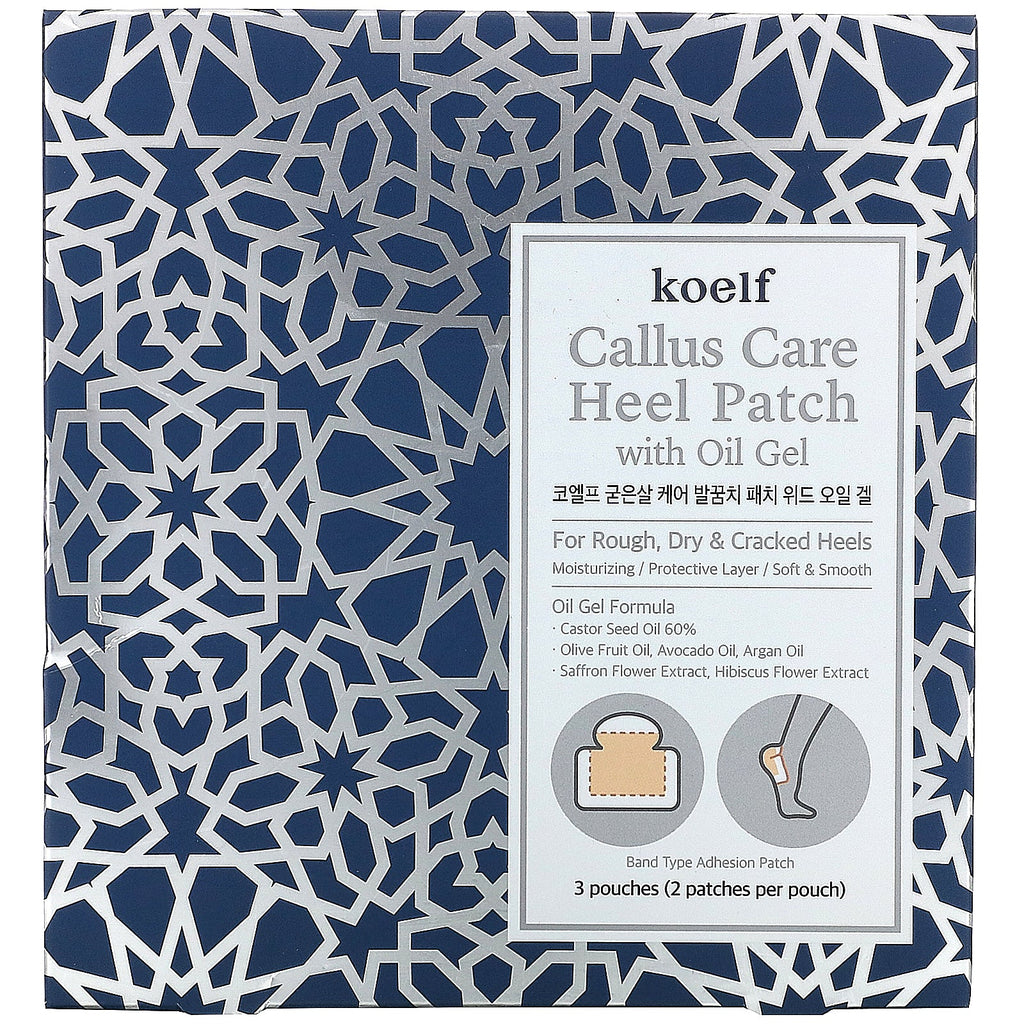 Koelf, Callus Care Hælplaster med Oil Gel, 3 poser