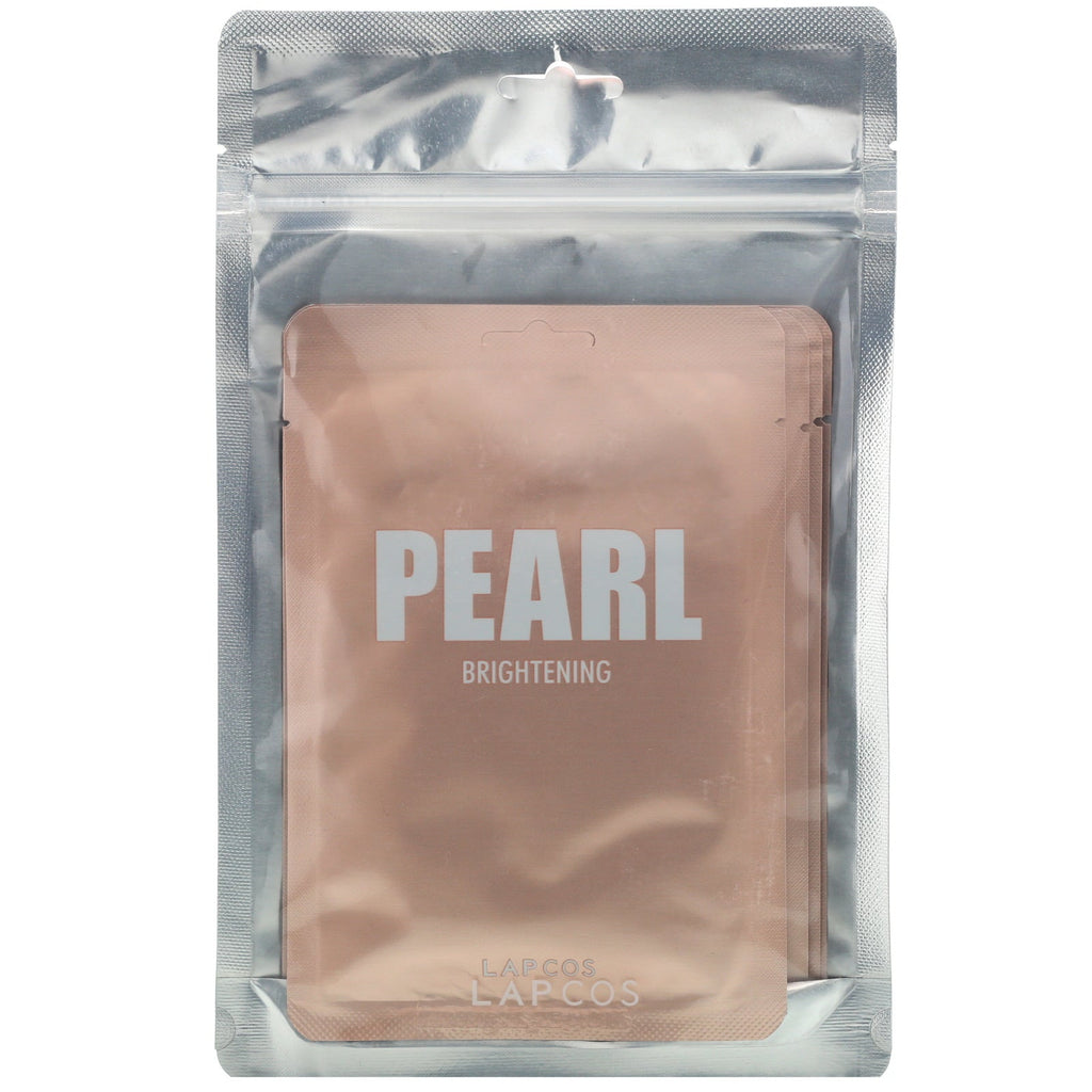 Lapcos, Daily Skin Mask Pearl, Brightening, 5 Sheets, 0.81 fl oz (24 ml) Each