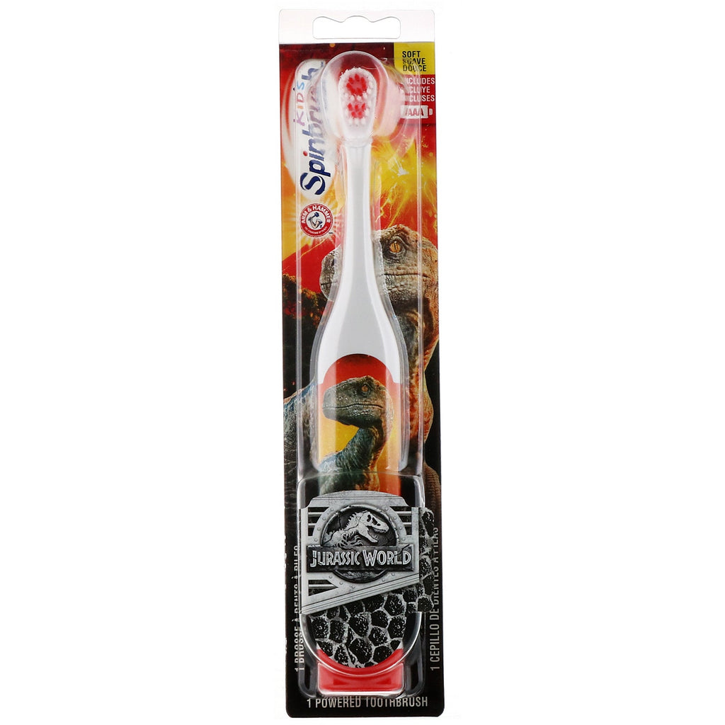 Arm & Hammer, Kid's Spinbrush, Jurassic World, Soft, 1 Battery Powered Toothbrush