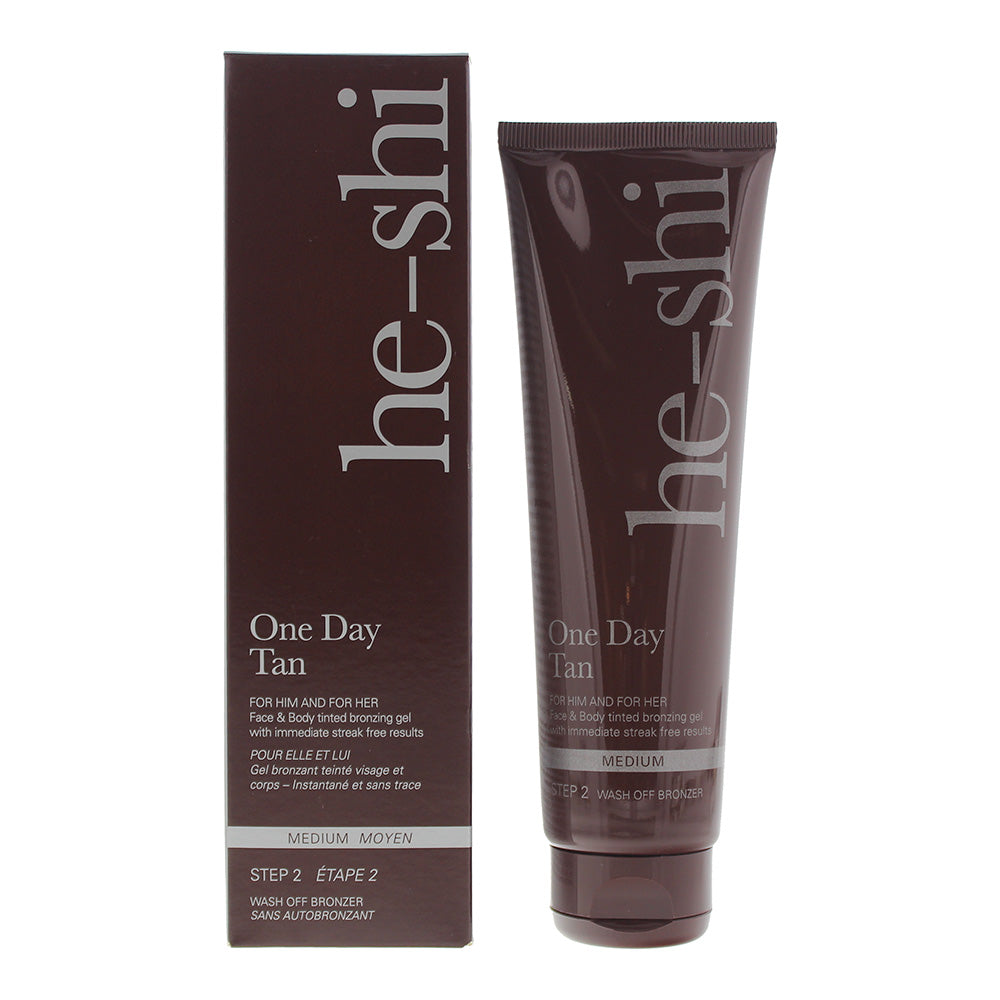 He-Shi One Day Tan Face  Body Medium Wash Off Bronzer 150ml