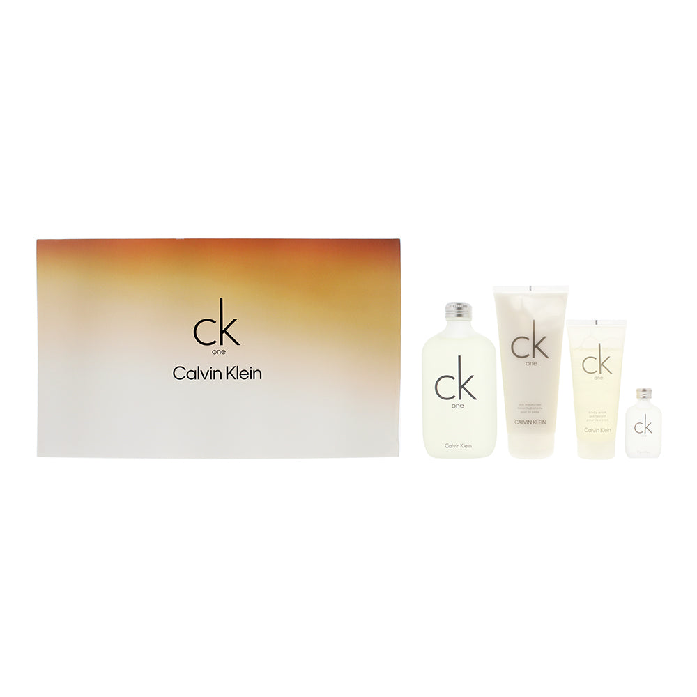 Calvin Klein Ck One 4 Piece Gift Set: Eau de Toilette 200ml - Eau de Toilette 15