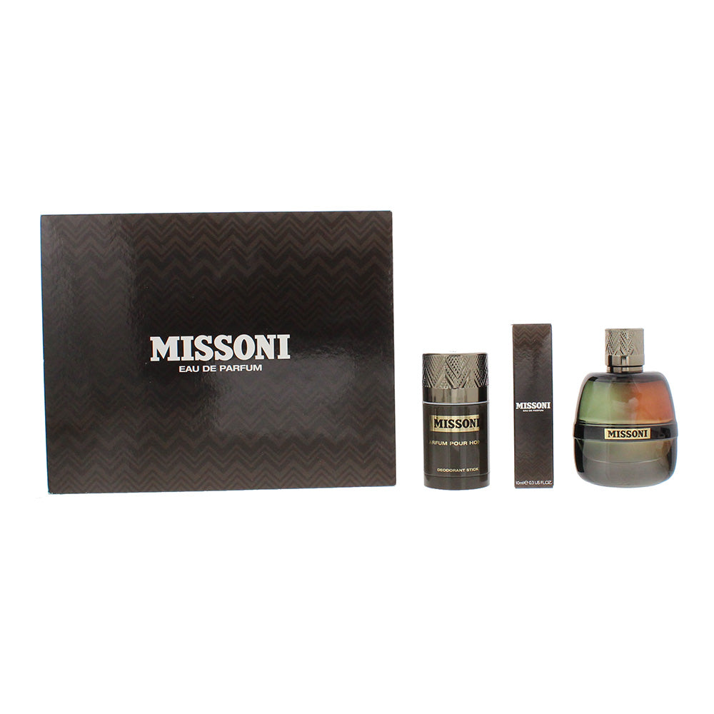 Missoni 3 Piece Gift Set: Eau de Parfum 100ml - Eau de Parfum 10ml - Deodora