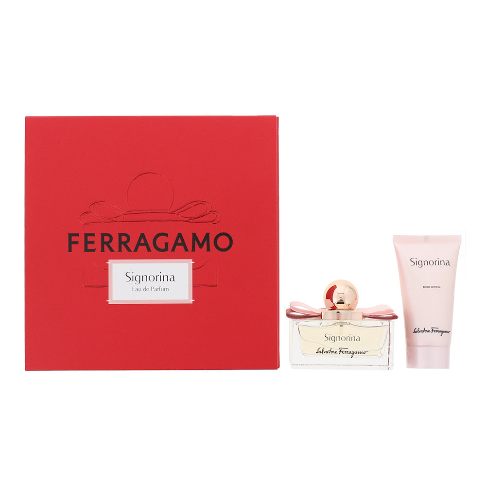 Salvatore Ferragamo Signorina 2 Piece Gift Set: Eau De Parfum 50ml - Body Lotion
