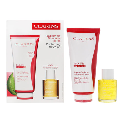 Clarins Body Fit 2 Piece Gift Set: Body Fit Active Cream 200ml - Tonic Treatment