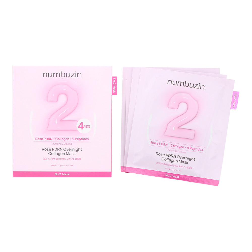 Numbuzin No 2 Rose Pdrn Overnight Collagen Gel Mask 4 x 37g