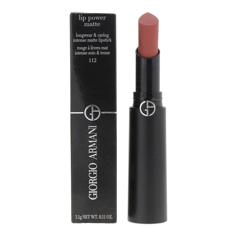 Giorgio Armani Lip Power Matte Longwear & Caring 112 Lipstick 3.1g