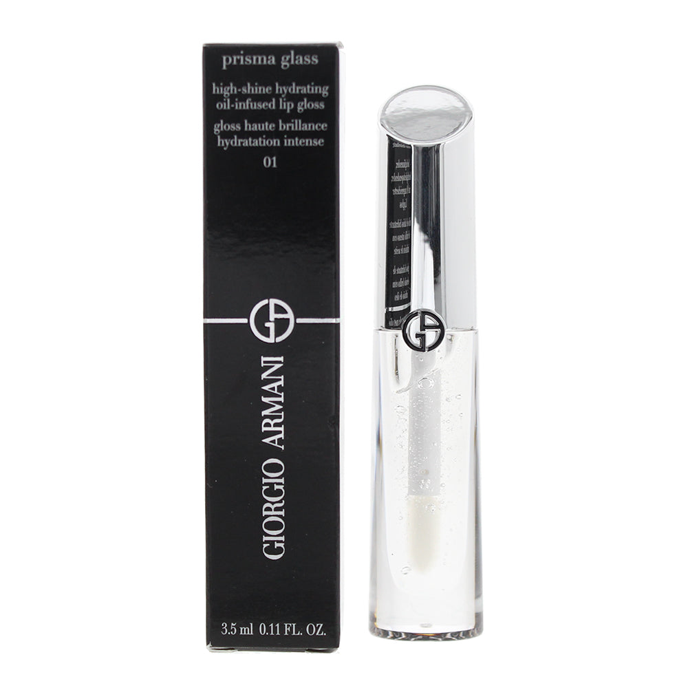 Giorgio Armani Prisma Glass High-Shine Hydrating Oil Infused 01 Lip Gloss 3.5ml