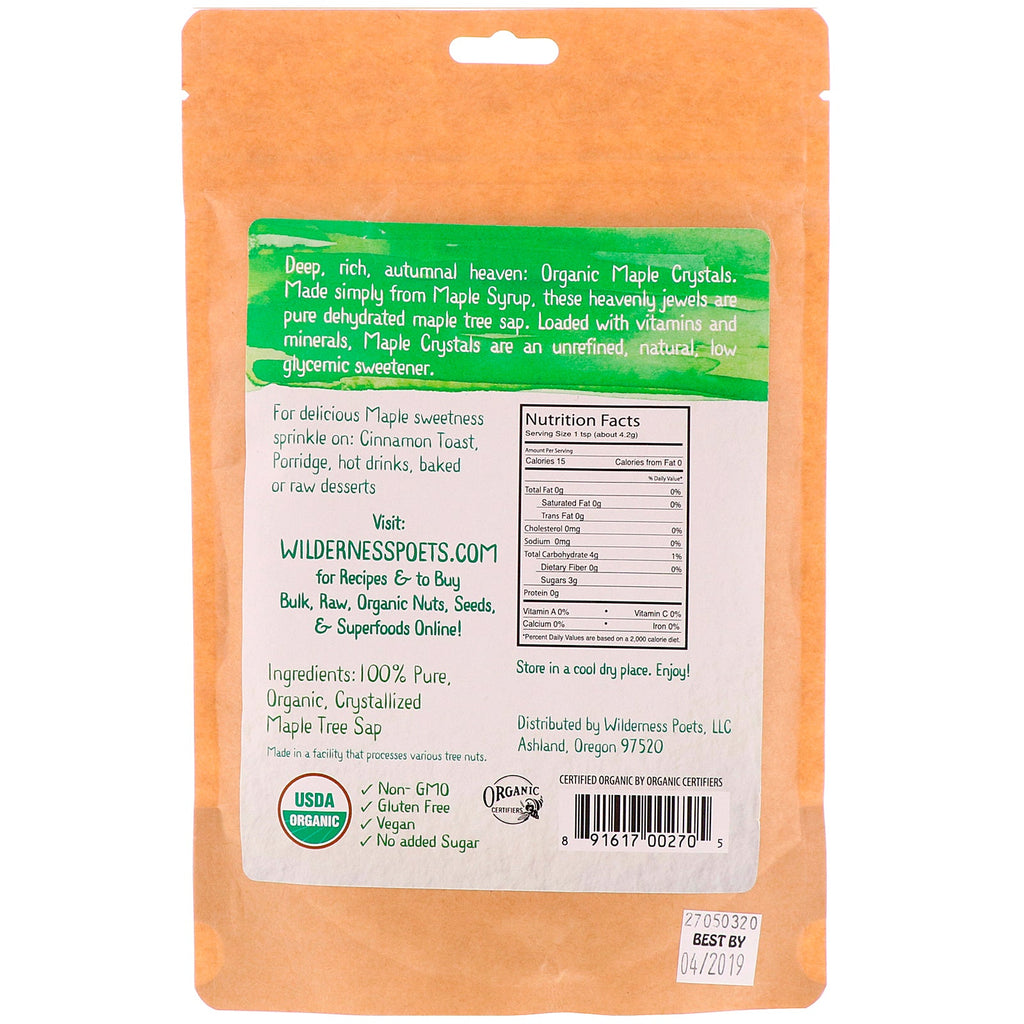 Wilderness Poets, Maple Crystals, 8 oz (226,8 g)