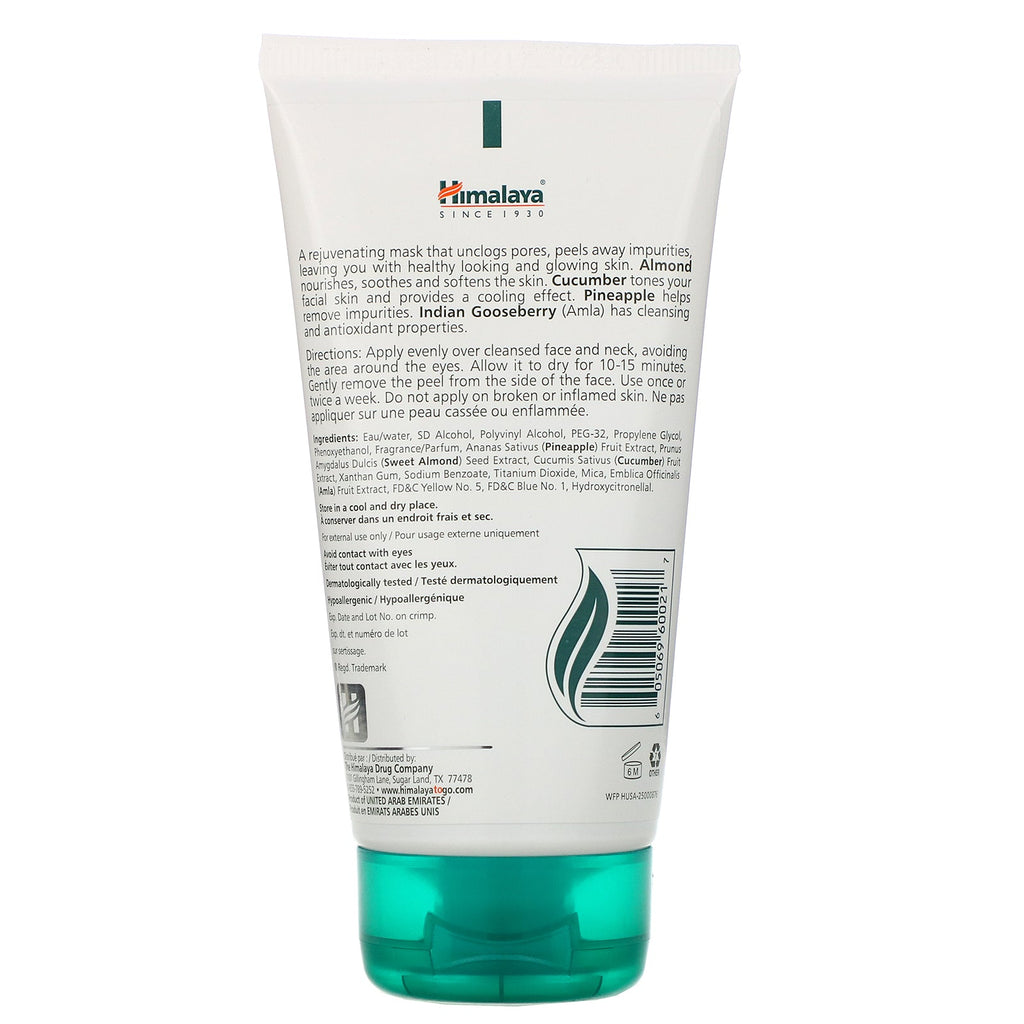 Himalaya, Mascarilla exfoliante, para todo tipo de piel, almendras y pepino, 5,07 fl oz (150 ml)