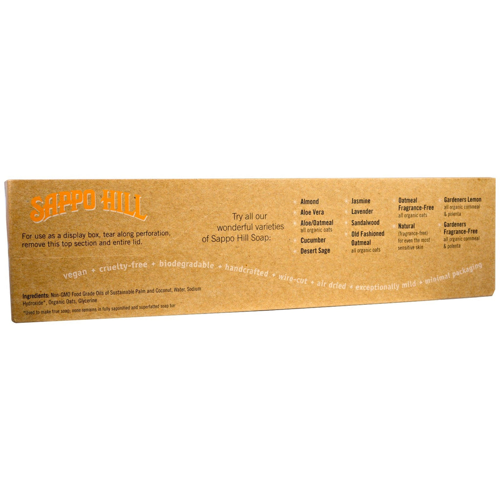 Sappo Hill, Glyceryne Cream Sæbe, Havregryn, Duftfri, 12 barer, 3,5 oz (100 g) hver