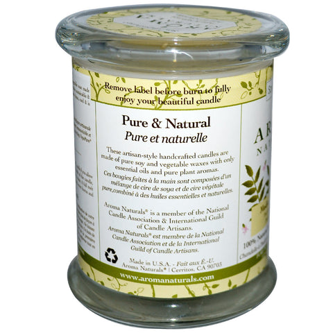 Aroma Naturals, Soy VegePure, 100% Natural Soy Pillar Candle, Meditation, Patchouli & Frankincense, 8.8 oz (260 g)