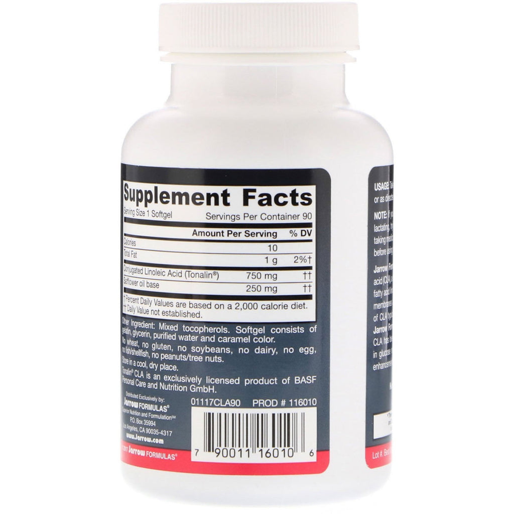 Jarrow Formulas, CLA, konjugeret linolsyre, 90 softgels