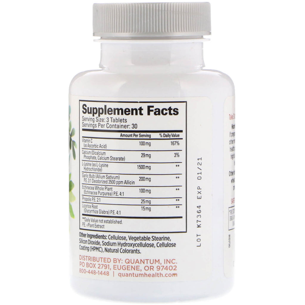 Quantum Health, Super Lysine+, Immune Support, 90 Tablets