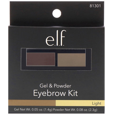 E.L.F., Eyebrow Kit, Gel & Powder, Light, 0.05 oz (1.4 g), 0.08 oz (2.3 g)