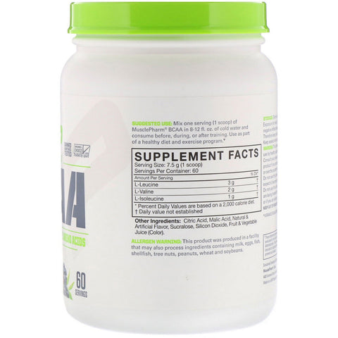 MusclePharm, Essentials, BCAA, frambuesa azul, 450 g (0,99 lb)