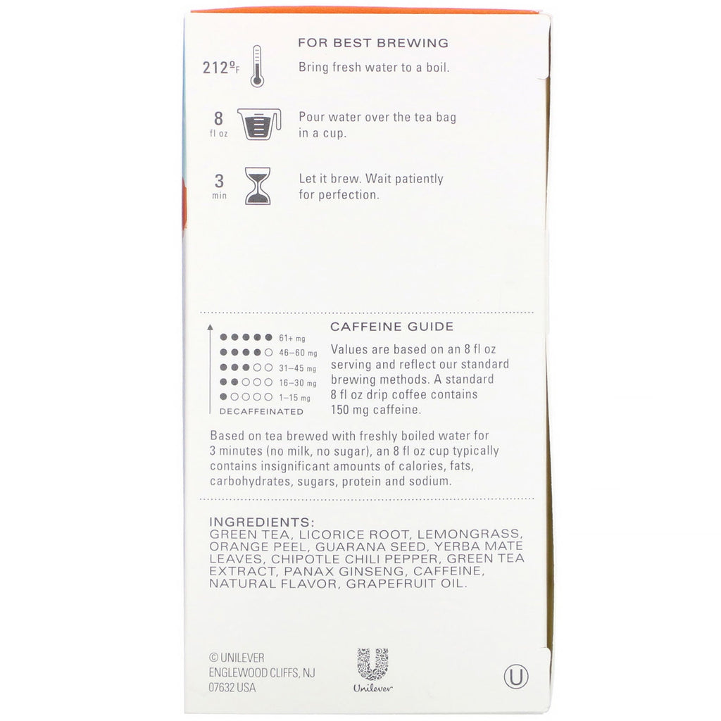 Tazo-teer, Energize, Grøn te, 20 teposer, 1,69 oz (48 g)