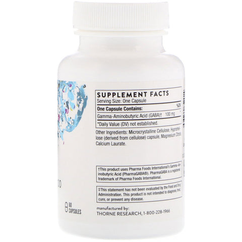 Thorne Research, PharmaGABA-100, 60 cápsulas