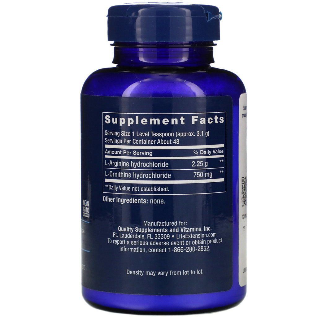 Life Extension, Arginina ornitina en polvo, 5,29 oz (150 g)