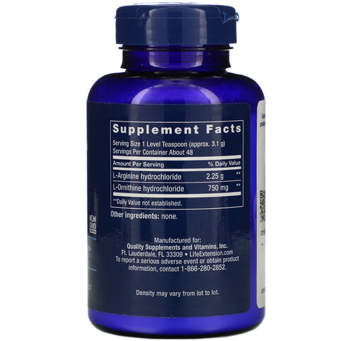 Life Extension, Arginina ornitina en polvo, 5,29 oz (150 g)