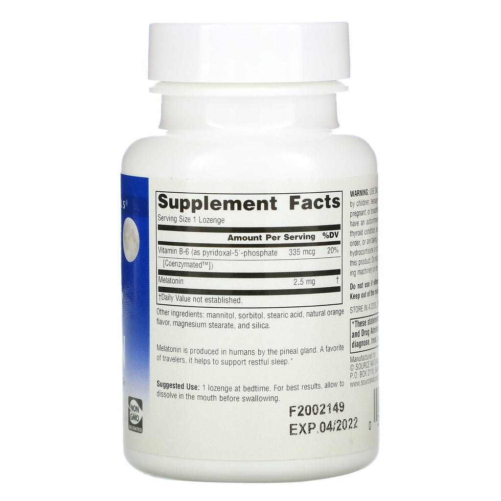 Source Naturals, Melatonin, Orange, 2.5 mg, 240 Lozenges