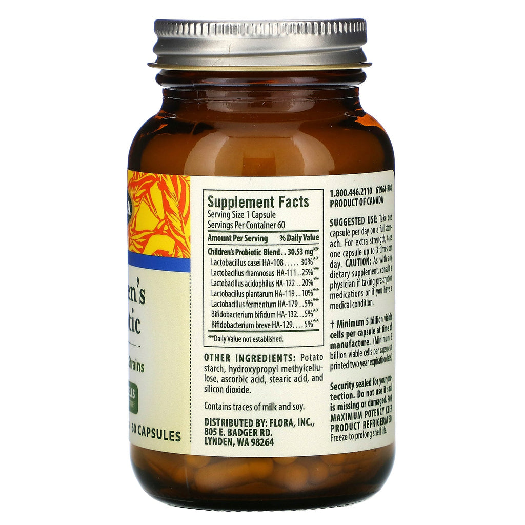 Flora, Children's Probiotic, 60 Capsules