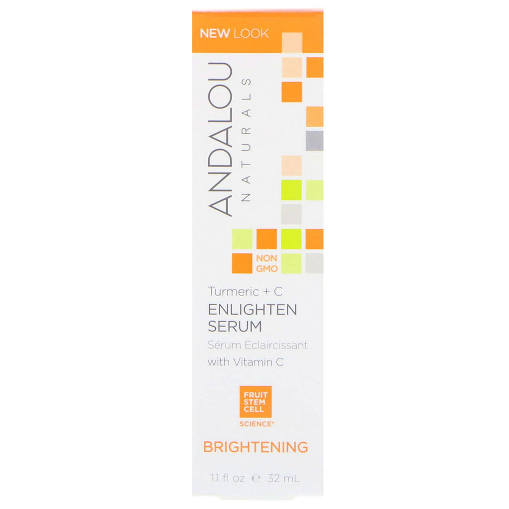 Andalou Naturals, Enlighten Serum, Turmeric + C, Brightening, 1.1 fl oz (32 ml)