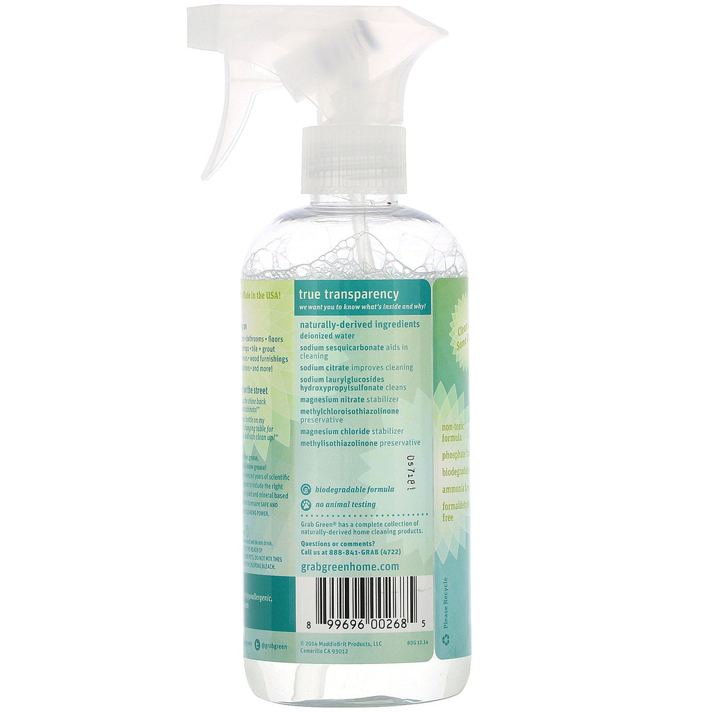 Grab Green, All Purpose Cleaner, Fragrance Free, 16 oz (473 ml)