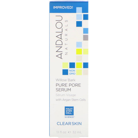 Andalou Naturals, Pure Pore Serum, Clear Skin, Willow Bark, 1.1 fl oz (32 ml)