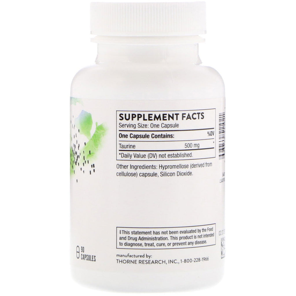 Thorne Research, Taurina, 90 cápsulas