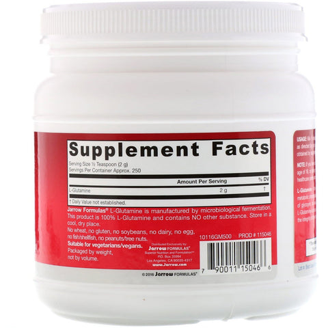 Jarrow Formulas, L-glutamina en polvo, 500 g (17,6 oz)