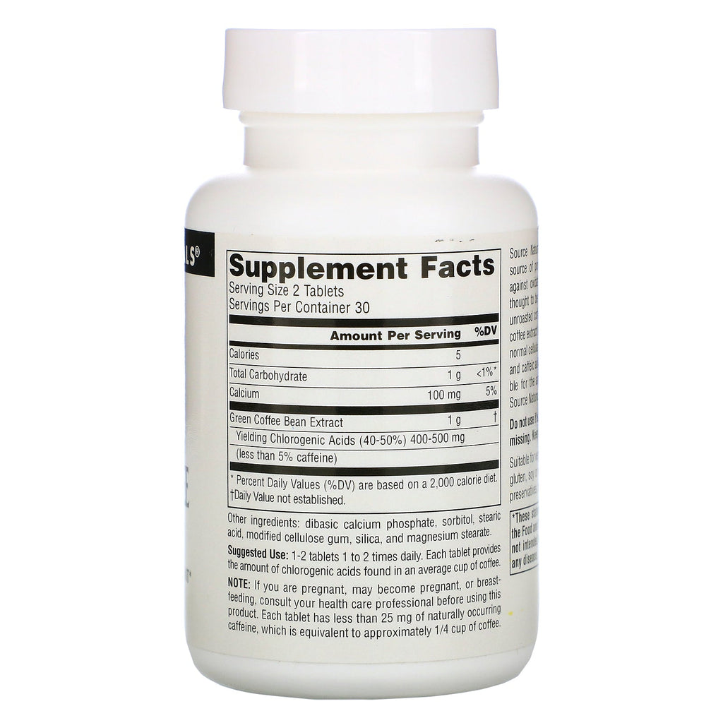 Source Naturals, Green Coffee Extract, 500 mg, 60 Tablets
