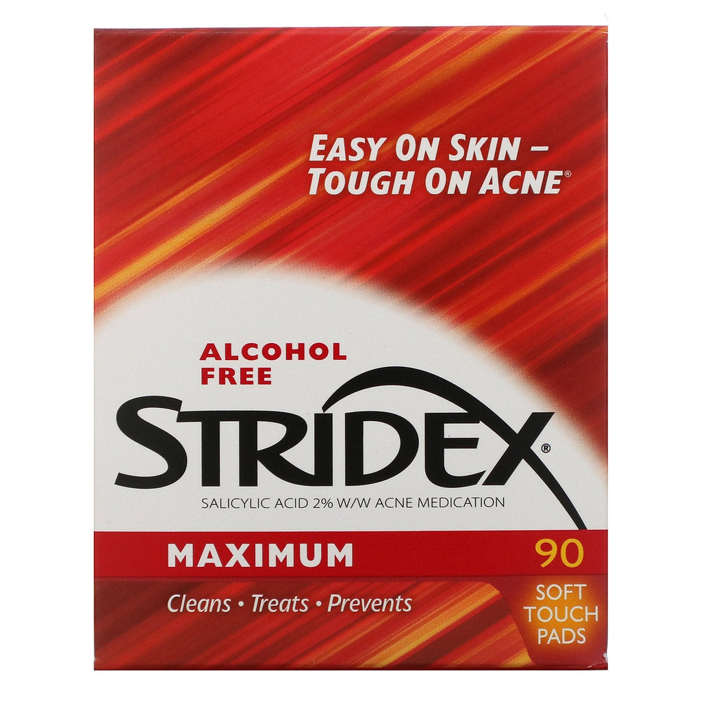 Stridex, Single-Step Acne Control, Maximum, Alcohol Free, 90 Soft Touch Pads