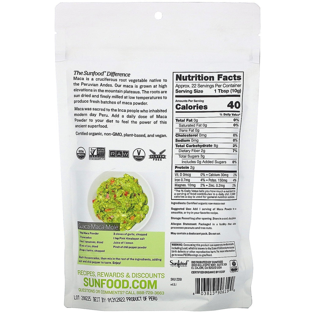 Solmad, Superfoods, Raw Maca Pulver, 8 oz (227 g)
