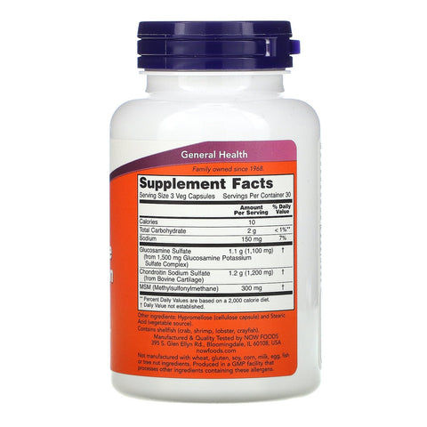 Now Foods, Glucosamine & Chondroitin with MSM, 90 Capsules