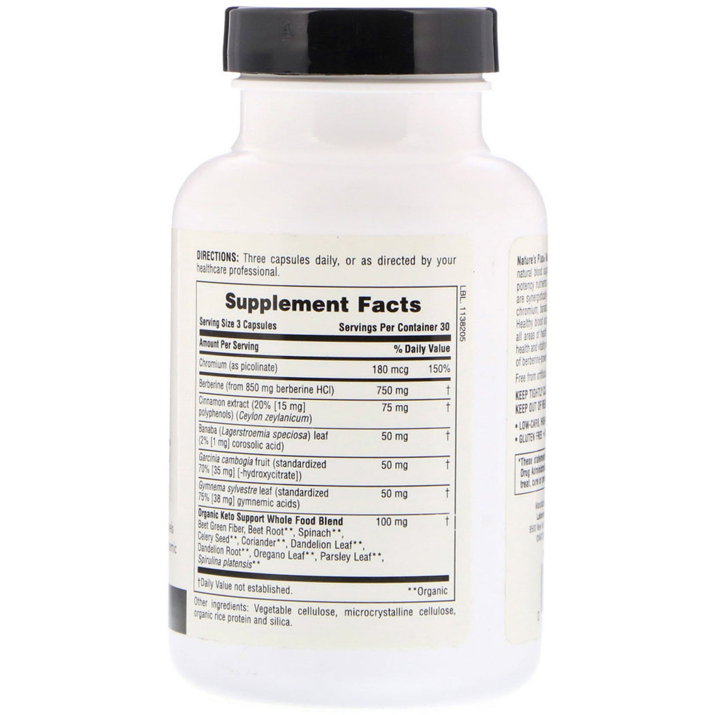Nature's Plus, KetoLiving, Sukkerkontrol, 90 kapsler