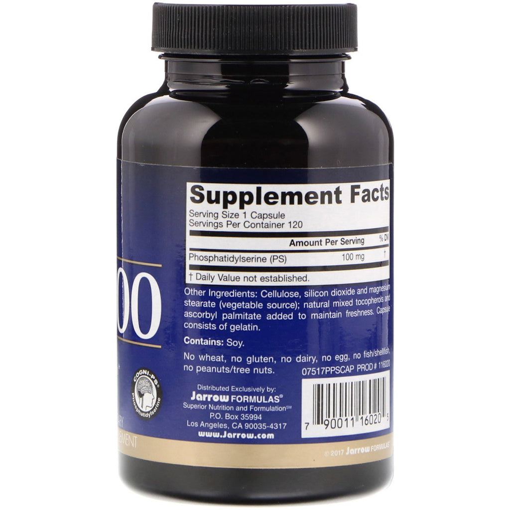Jarrow Formulas, PS 100, Phosphatidylserine, 100 mg, 120  Capsules
