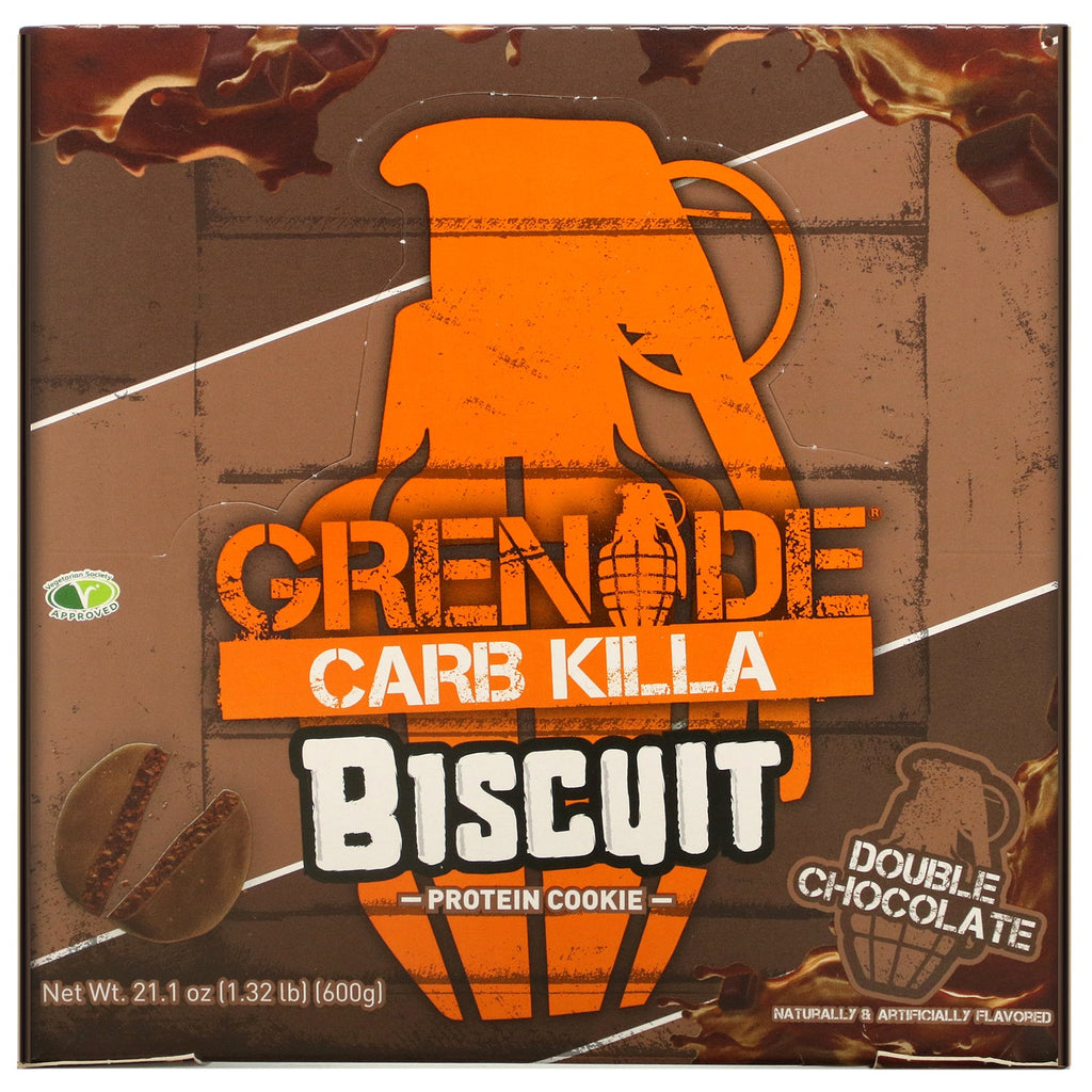 Grenade, Carb Killa, Biscuit, Double Chocolate, 12 Bars, 1.76 oz (50 g) Each