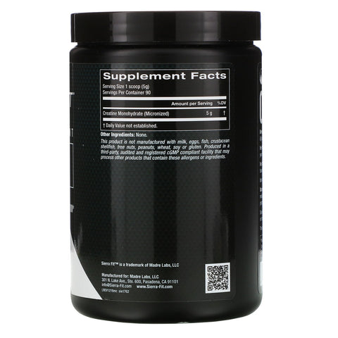 Sierra Fit, Micronized Creatine Powder, Unflavored, 16 oz (454 g)