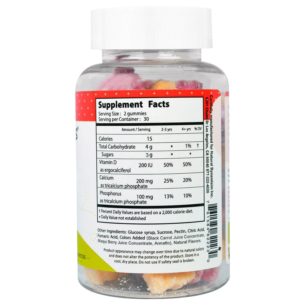 Natural Dynamix (NDX), Gomitas para niños, calcio + vitamina D, 60 gomitas