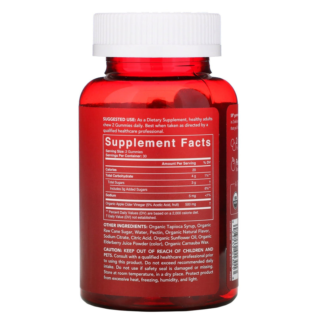 Sports Research,  Apple Cider Vinegar with the Mother, Natural Apple , 60 Gummies