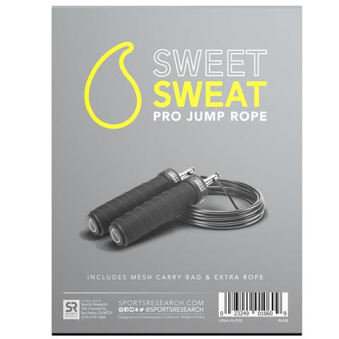 Sports Research, Sweet Sweat Pro Jump Rope, Black, 1 Jump Rope